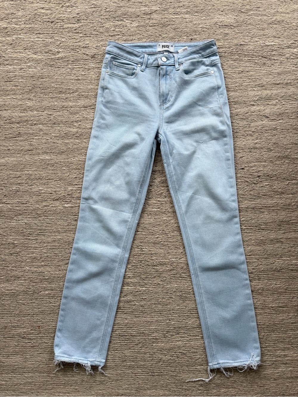 PAIGE light wash skinny jeans, stretch denim, size 26